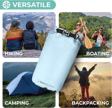 Waterproof Dry Sack – 5L, 10L, 20L, or 30L – waterproof bags to protect food and gear at the beach or while kayaking, hiking, camping, and boating – the perfect dry bag for wet outdoor activities