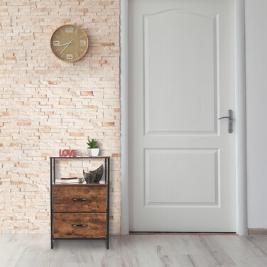Relaxdays Промислова тумбочка з 2 висувними ящиками