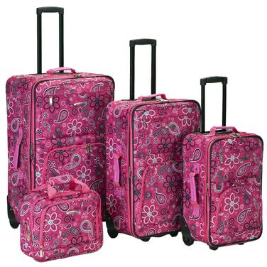 Набір м'яких валіз Rockland Impulse, 4 предмети (14/19/24/28 дюймів), колір Bandana Pink
