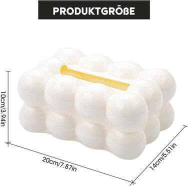 Baoblaze Tissue Box Plastic, Non-Slip Cosmetic Tissue Holder, Tissue Holder, Facial Tissues Storage Rectangular, Tissue Dispenser for Nightstand, Desk, Bathroom, Hotel, White