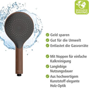 Watersaving Showerhead Wood