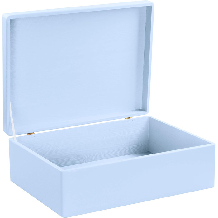 Large Wooden Box with Lid - All-Purpose Wooden Box - Storage Box | Toy Chest - Gift Packaging | Decorative Box for Crafting FSC® (approx. 40 x 30 x 14 cm | L, Blue)
