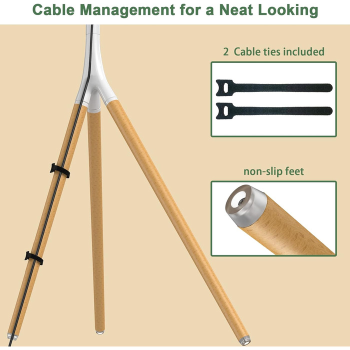Підставка для телевізора на штативі для екранів 114.3–165.1 см (45–65 дюймів) LED, LCD, OLED, Flachbildschirm, регульована висота, поворотна на 180°, з органайзером кабелів, для вітальні, студії (білий)