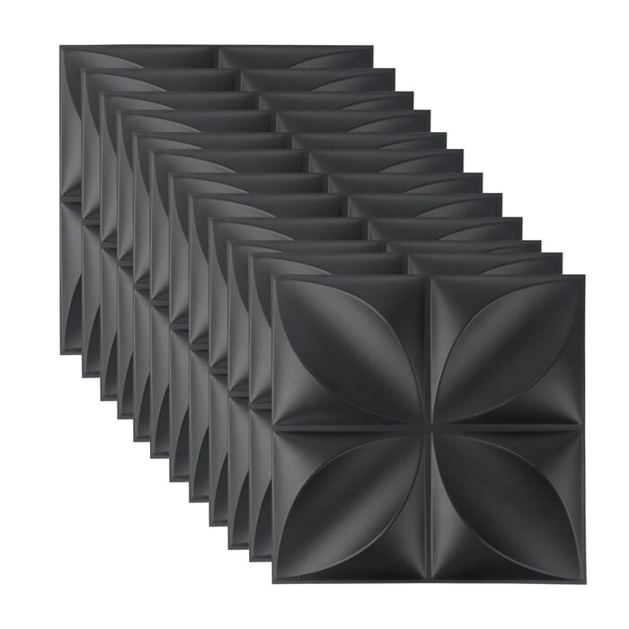 3D панелі стінові ПВХ чорні, декоративні панелі для стін та стелі, геймерські панелі для вітальні та спальні, 2 шт.