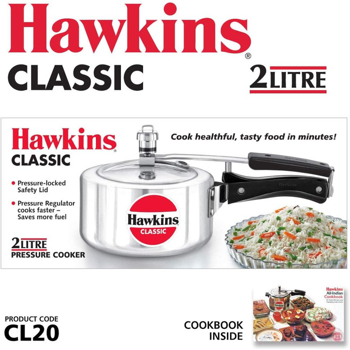 Скороварка HAWKINS Classic CL20, алюмінієва, 2 л, срібляста, компактна