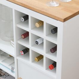 Kallax Insert | Shelf Insert for 9 Bottles | H x W x D: 33 x 33 x 36 cm | Shelf Size: 10 x 10 cm | Wine Bottle Storage in Kallax Shelf | Wine Rack Bottle Shelf Bottle Insert | white