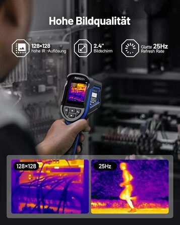 Тепловізор TOPDON TC004 Mini: 240x240 IR, до 15 годин роботи, -20°C до 450°C, 25Hz. Ідеально для діагностики будівель, виявлення витоків, HVAC