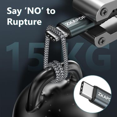 Кабель USB-C 2 шт. 1м, 3.1A, нейлон, сумісний з iPhone 15/15 Pro Max, Samsung Galaxy S23/S22/S21/S10, Note 10, Huawei P40/P30, Google Pixel