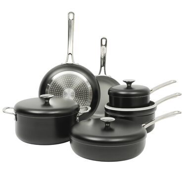 Набір посуду Sur La Table Kitchen Essentials 10 предметів: каструлі та сковороди з титано-керамічним антипригарним покриттям, індукція, без PFA