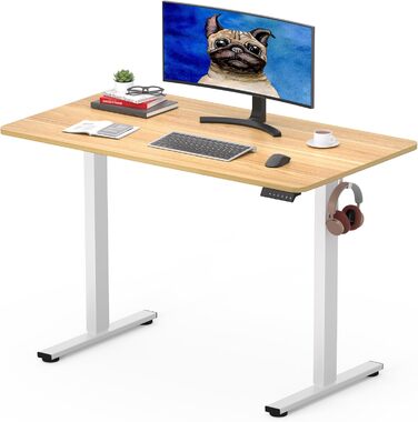 Електричний регульований стіл Sanodesk, 100x60 см, білий, з пам'яттю висоти