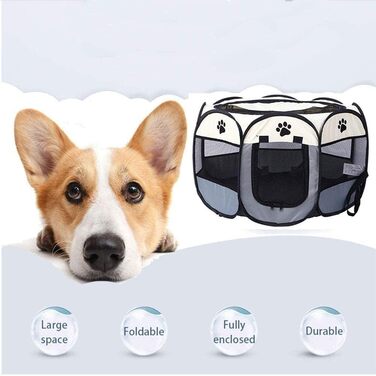 Складаний вольєр для цуценят та котів, вольєр для собак у квартиру, 73 x 73 x 43 см