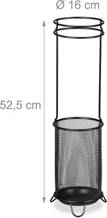 Стійка для парасоль - Relaxdays, металева, кругла, чорна, 52,5 x 16 см