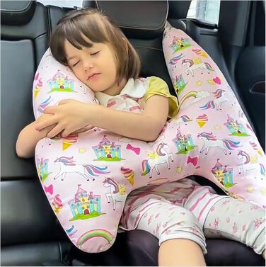OHAANYY Sleep Pillow for Car Kids & Travel Pillow Kids Car, Car Pillow Kids/Sleep Pillow Kids Car, H-shaped Pillow Car Suitable for Holiday Travel for Children (Headrest not included)