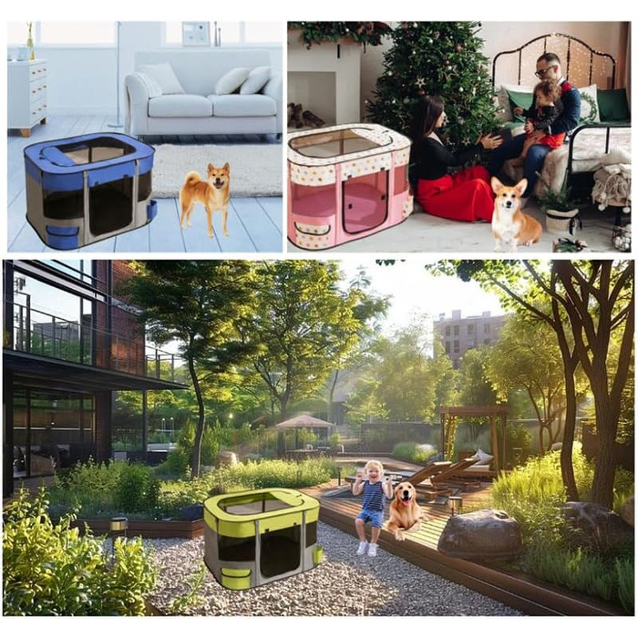 Переносний вольєр для собак та котів 90x70x60 см, рожевий. Зручний вольєр-загон для тварин, переносна клітка для собак та кошенят.