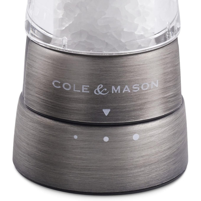 Cole & Mason H332028 Derwent Titan Salt and Pepper Mill, 2-Piece Set, Manual, Stainless Steel/Acrylic, 190mm, Precision+, Gift Set