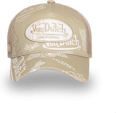 Кепка Von Dutch Trucker Snapback унісекс, бежево-біла