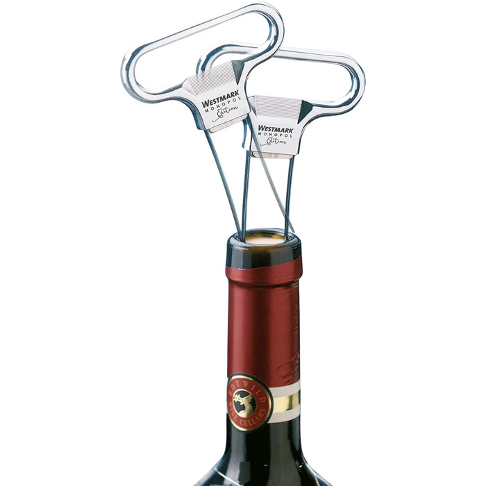 Набір для вина Westmark Wein-Set 6 предметів: штопор Ah-So, 5 лійків Safety, сталь/цинк, хромоване/срібне/чорне покриття, 628533E6