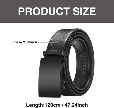 Чоловічий шкіряний ремінь з автоматичною застібкою-ратом, 35 мм, для костюма, джинсів, штанів, повсякденного та ділового стилю