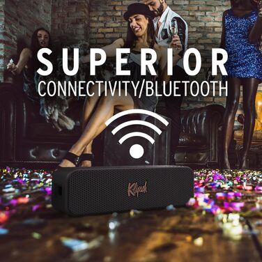 Портативна Bluetooth колонка Klipsch Detroit: Водонепроникна (IP67), 20 годин, Чорна