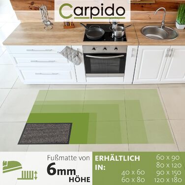 Килимок для дому Carpido 40x60 см - швидковисихаючий, антиковзаючий, для входу, сірий (2 шт.)