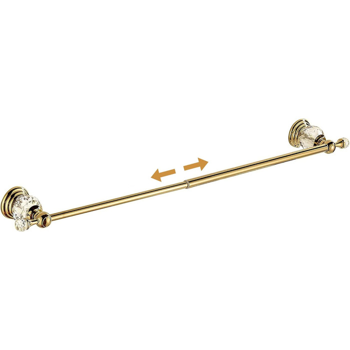 Golden Bathroom Toothbrush Holder, Gold Crystals, Bathroom Hardware (Towel Bar, Bright Gold)