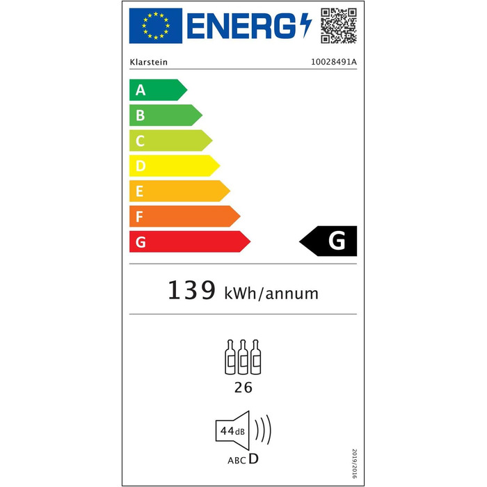 Витримання вина Klarstein Vivo Wine 26 - винний льох на 26 пляшок, 88 л, LED, регулювання температури, мінливий петельний механізм, двері з обох сторін, нержавіюча сталь, сріблястий колір