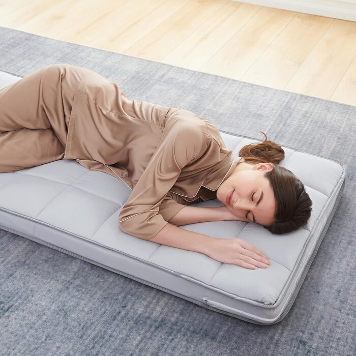 Кемпінговий матрац Jamdok з піни Memory Foam, складаний футон, знімний бавовняний чохол, праний у машині, гостьовий матрац для сну та підлоги, сірий, 190x75 см