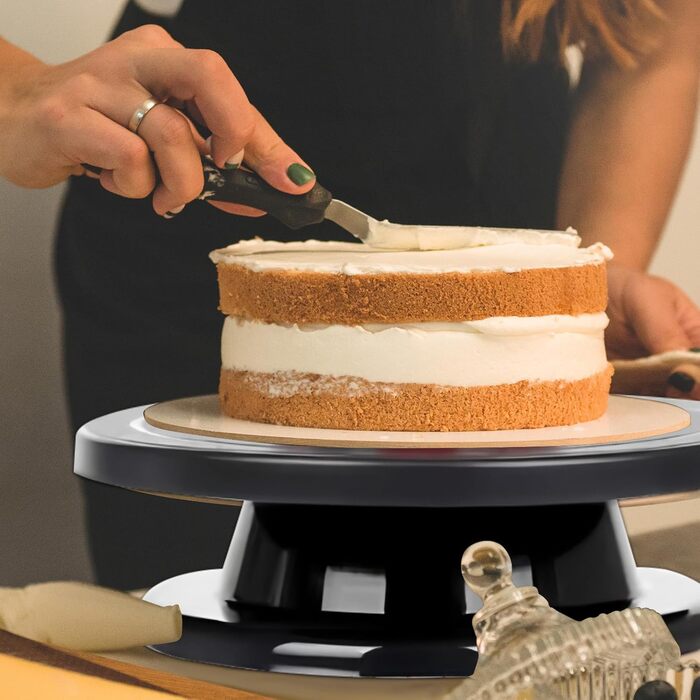 Обертова платформа для тортів Yeemeen 27см, професійний торт-дрот, чорний, антиковзаюча, для випікання тортів, для кухні