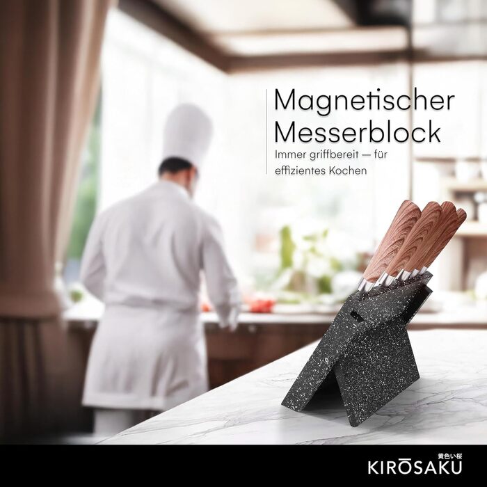 Магнітний тримач для ножів Kirosaku з МДФ дерева, чорний, 24x3x21,5 см, стильний, з гумовою підкладкою, легке очищення, потужний магніт для кухні