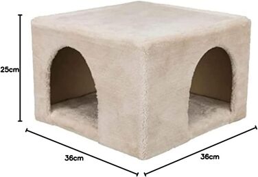 Будиночок-лежанка для кроликів TRIXIE Kuschelhöhle з двома виходами, бежевий, 36 x 25 x 36 см