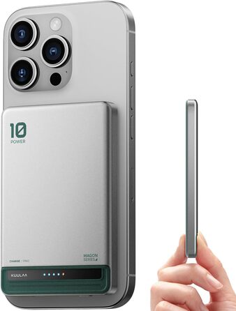 Powerbank Kuulaa Ultra Slim Magsafe 10000mAh з PD 20W, USB-C, для iPhone 17/16/15/14/13/12/Pro/Pro Max