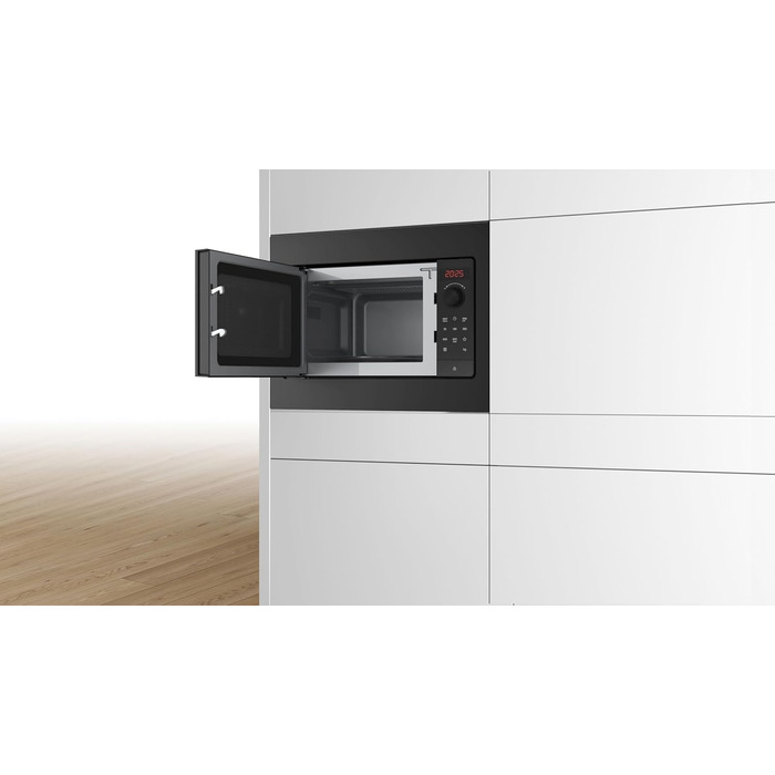 Вбудована мікрохвильова піч Bosch BFL524MS0, 38x60 см, 800 Вт, чорна, серія 2