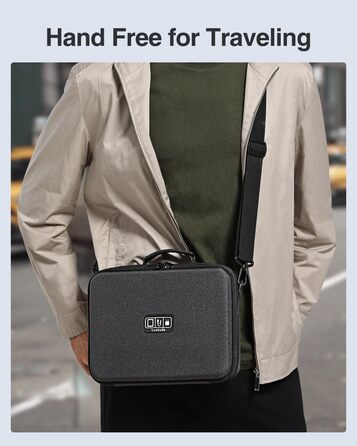 Органайзер для кабелів Luxtude Eva - жорсткий кейс для аксесуарів, чорний (великий)