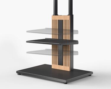 Підставка для телевізора FITUEYES Zen Series Black - дерев'яна, поворотна, регульована по висоті (32-65 дюймів)