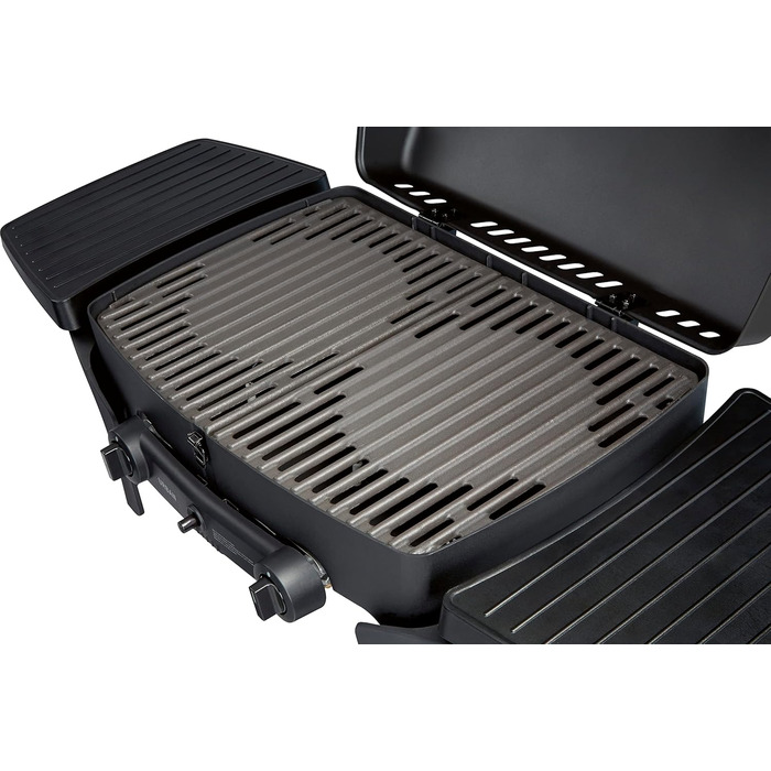 Enders® Gas Grill URBAN, Table Grill, Grilling, Cooking, and Baking Function, 2 Stainless Steel Burners, Small, with Grill Thermometer, Balcony, Camping Grill, Aluminum Die-Cast Housing, Cast Iron Grate, #2095