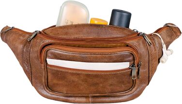 STILORD 'Maverick' - чоловіча/жіноча поясна/наплічна сумка з м'якої шкіри. Ідеальна для подорожей, фестивалів, трекінгу. Колір: античний коричневий