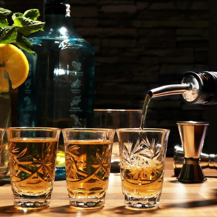 Виливники для пляшок Com-Four® 6 шт. з нержавіючої сталі – дозатор для алкоголю, олії, оцту – для бару, коктейлів, підходить для більшості пляшок (сріблястий, без кришки)