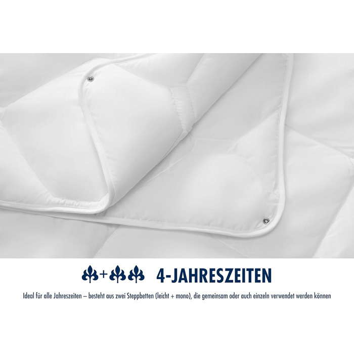 Irisette Edition Steppbett, 4-Seasons Duvet, 135 x 200 cm, white, Öko-Tex certified, Made in Germany