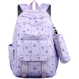 Великий рюкзак для учнів середньої школи, шкільний рюкзак для дівчат, рюкзак для зняття навантаження, синій шкільний рюкзак для хлопців (фіолетовий)