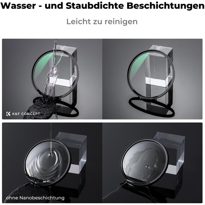 Фільтр UV K&F Concept Nano X-Serie 67mm з кришкою об'єктива, серветкою для чищення, HD, захисний фільтр з 28-шаровим нанопокриттям