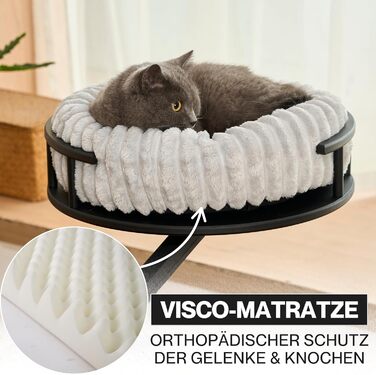 Килимок для котів LEVI | Платформа для котів | 2 ліжка | Для столу та підвіконня | Міцний, сучасний дизайн, сірий | Corduroy