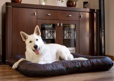 Ліжко для собак середніх порід 4L Textil KLEO, 90x70 см, водонепроникне, знімний чохол, темно-зелене