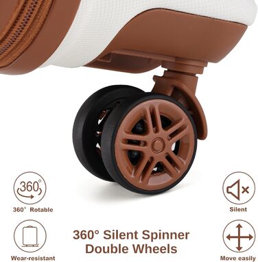 Набір валіз KONO 4 в 1: велика валіза, ручна валіза 55 см, косметичка, сумка для ручної поклажі (кремовий)