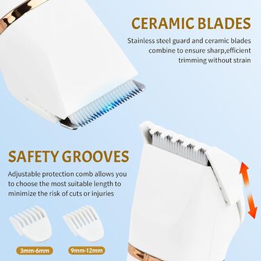 Електричний жіночий триммер 5-в-1 для тіла та обличчя, водонепроникний, USB-зарядка