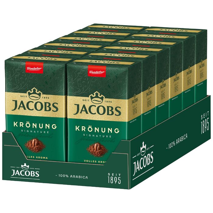 Кава молота Jacobs Krönung для фільтр-кави, набір 12 пачок по 500 г