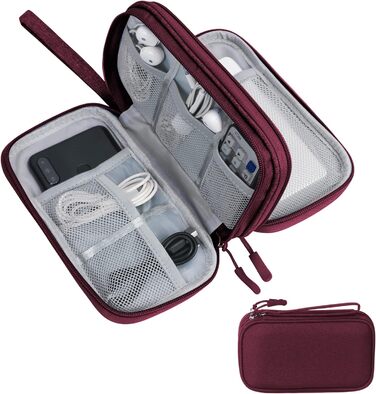 Органайзер для кабелів Skycase: кейс для аксесуарів, USB, Powerbank, SD-картки, червоний, 19 x 11 x 5.5 см
