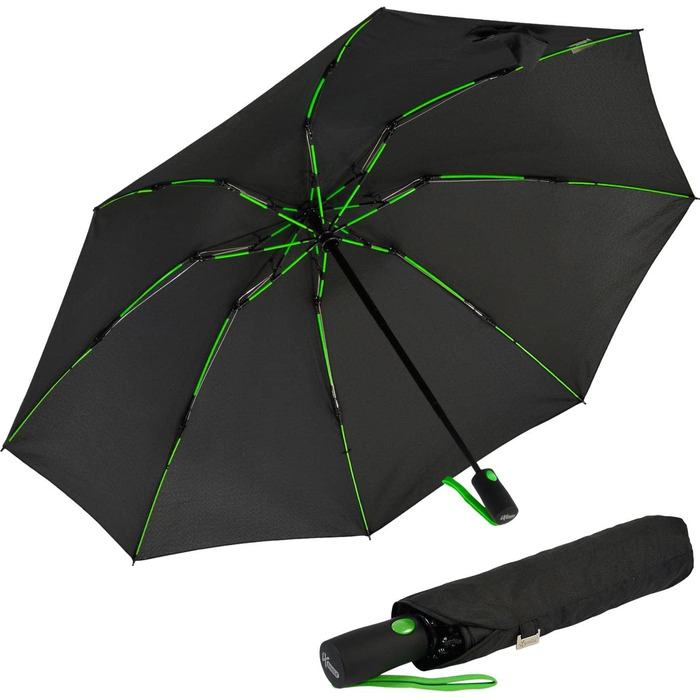Чорно-зелений парасолька-тростина з великим куполом 106 см з фібергласу