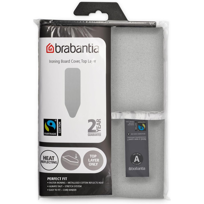 Чохол Brabantia для прасувальної дошки бавовняний 110x30 см з металізованим покриттям та піною 2 мм