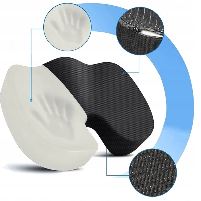 Ортопедична подушка для сидіння з ефектом пам'яті (Memory Foam), ергономічна