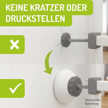 Захисний бар'єр BOMI Mira для дверей | Бар'єр для котів з люком | Ідеальний бар'єр для собак, котів та цуценят | Металевий бар'єр для собак у квартиру, білий | Ширина: (захисні накладки на стіну (2 круглі та 2 кутові))